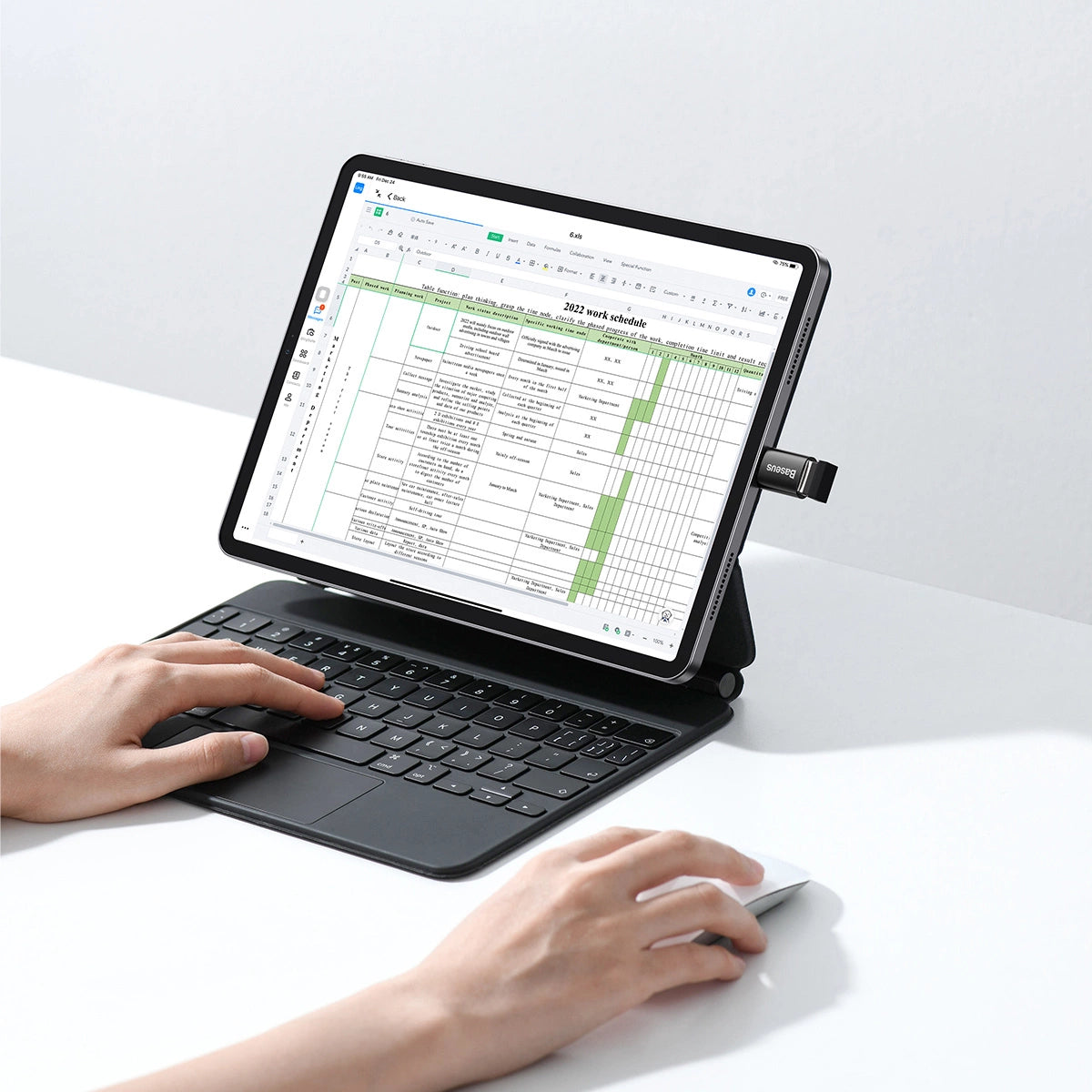 Adapter Baseus Ingenuity Series z USB-C do USB-A 10Gb/s - czarny – zdjęcie 11