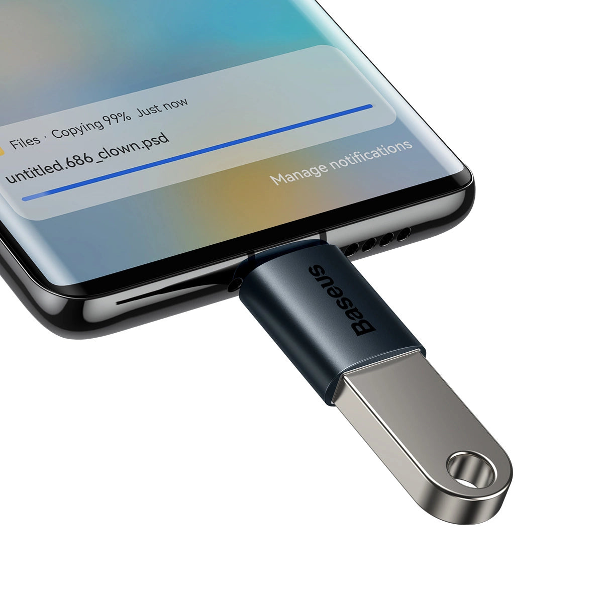Adapter Baseus Ingenuity Series z USB-C do USB-A 10Gb/s - niebieski – zdjęcie 4