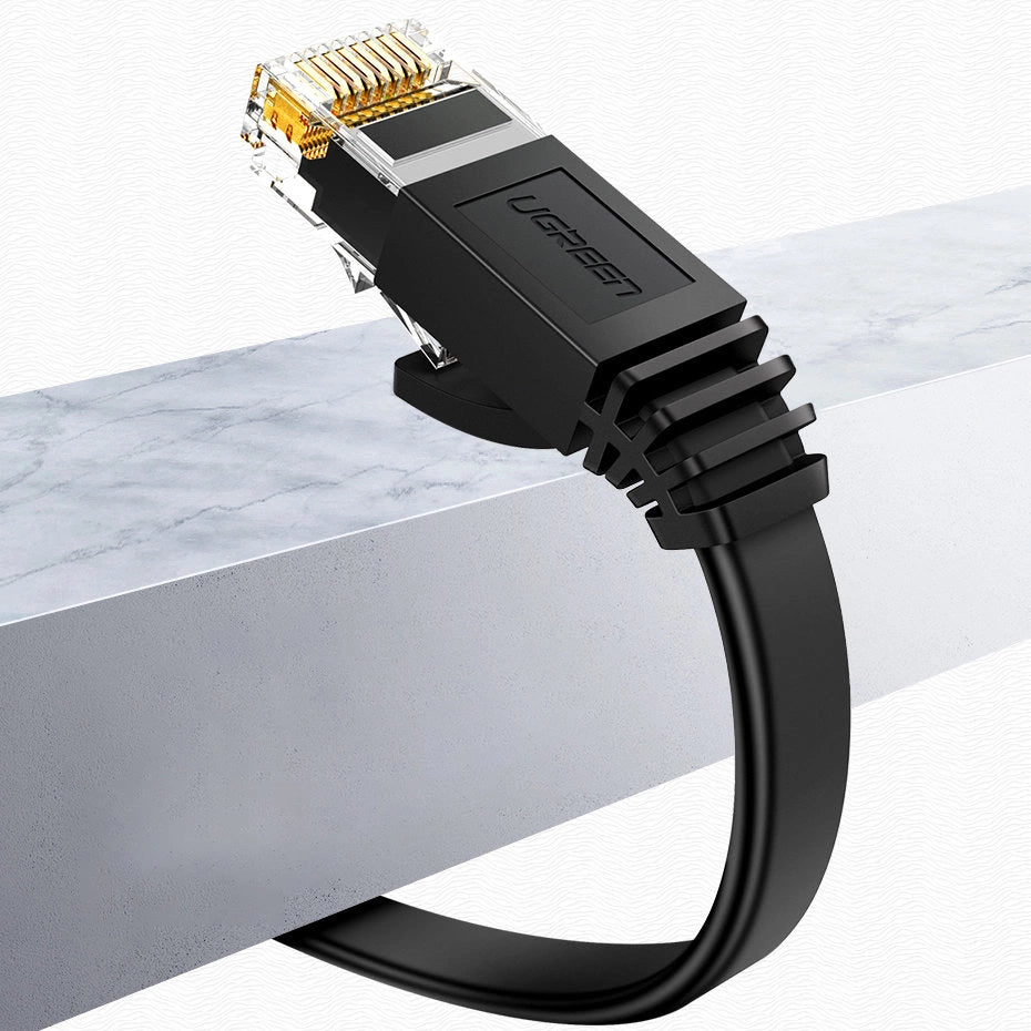 Kabel Ugreen NW102 50177 płaski sieciowy LAN Ethernet Cat. 6 8m - czarny – zdjęcie 2