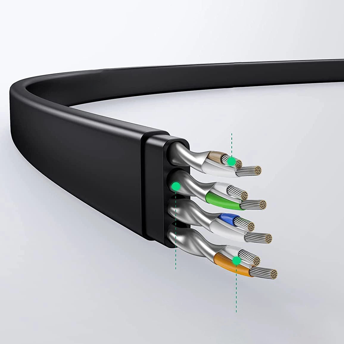 Kabel Ugreen NW102 50177 płaski sieciowy LAN Ethernet Cat. 6 8m - czarny – zdjęcie 8