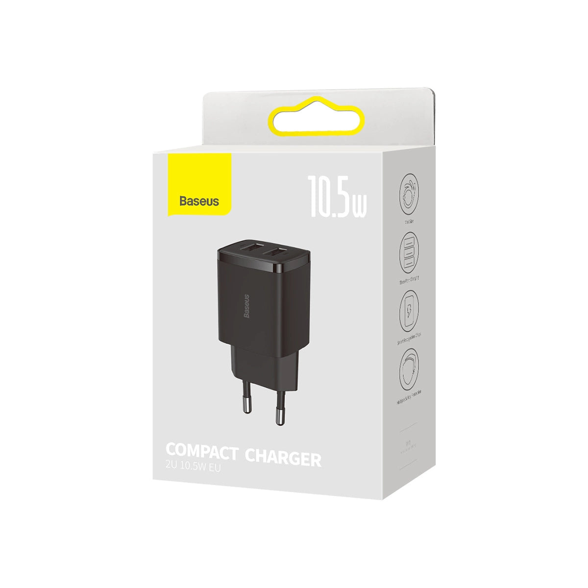 Baseus Compact ładowarka sieciowa 2x USB 10.5W czarny (CCXJ010201) – zdjęcie 5