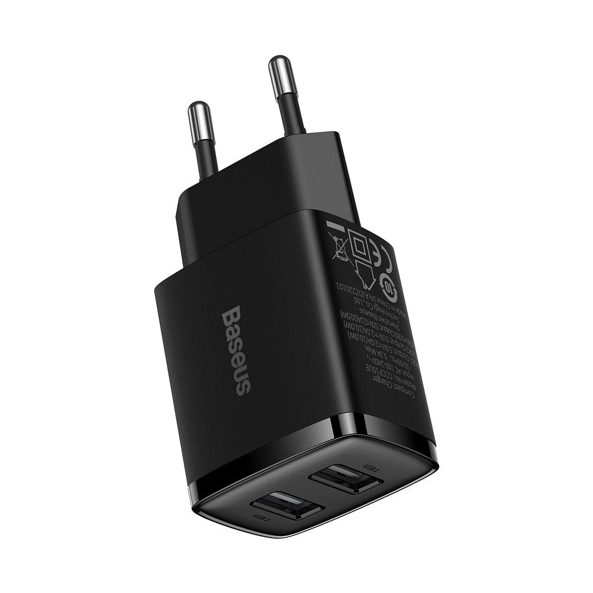 Baseus Compact ładowarka sieciowa 2x USB 10.5W czarny (CCXJ010201) – zdjęcie 7