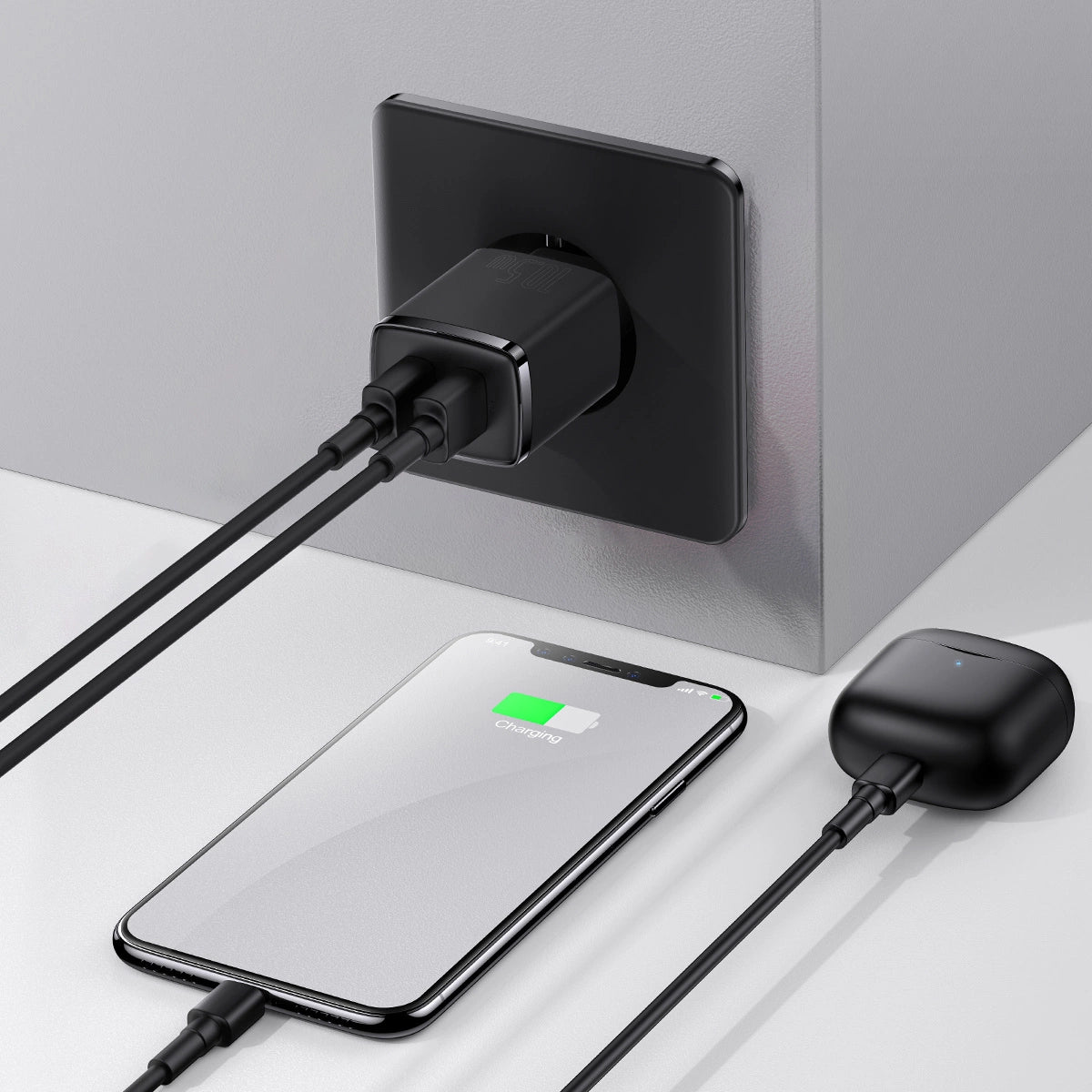 Baseus Compact ładowarka sieciowa 2x USB 10.5W czarny (CCXJ010201) – zdjęcie 8