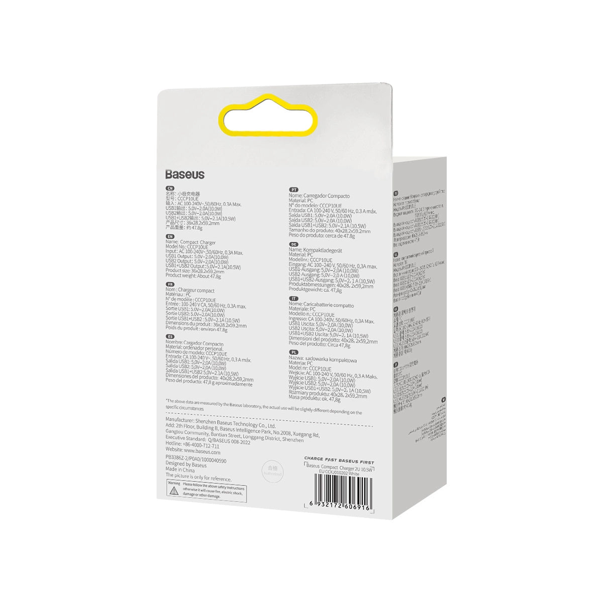 Baseus Compact ładowarka sieciowa 2x USB 10.5W biały (CCXJ010202) – zdjęcie 8