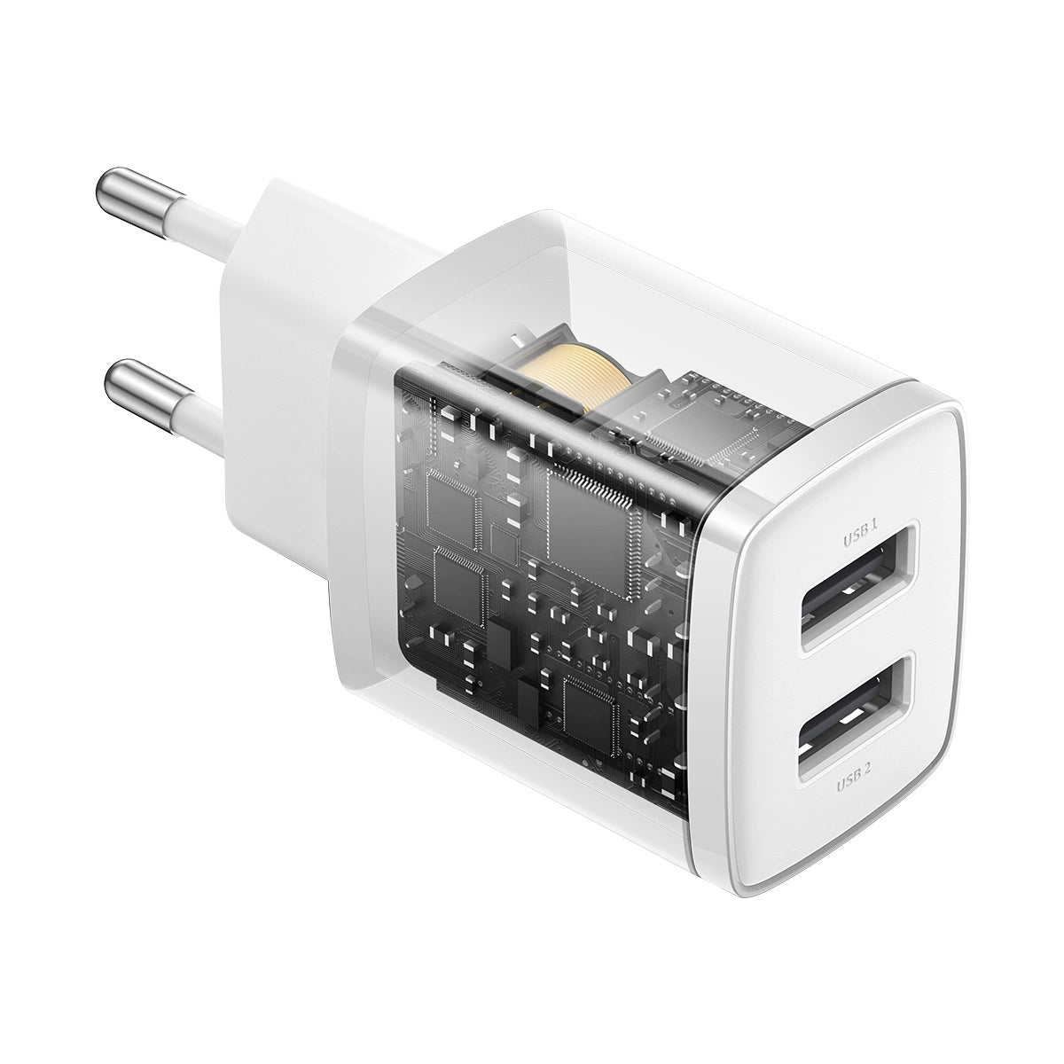 Baseus Compact ładowarka sieciowa 2x USB 10.5W biały (CCXJ010202) – zdjęcie 5