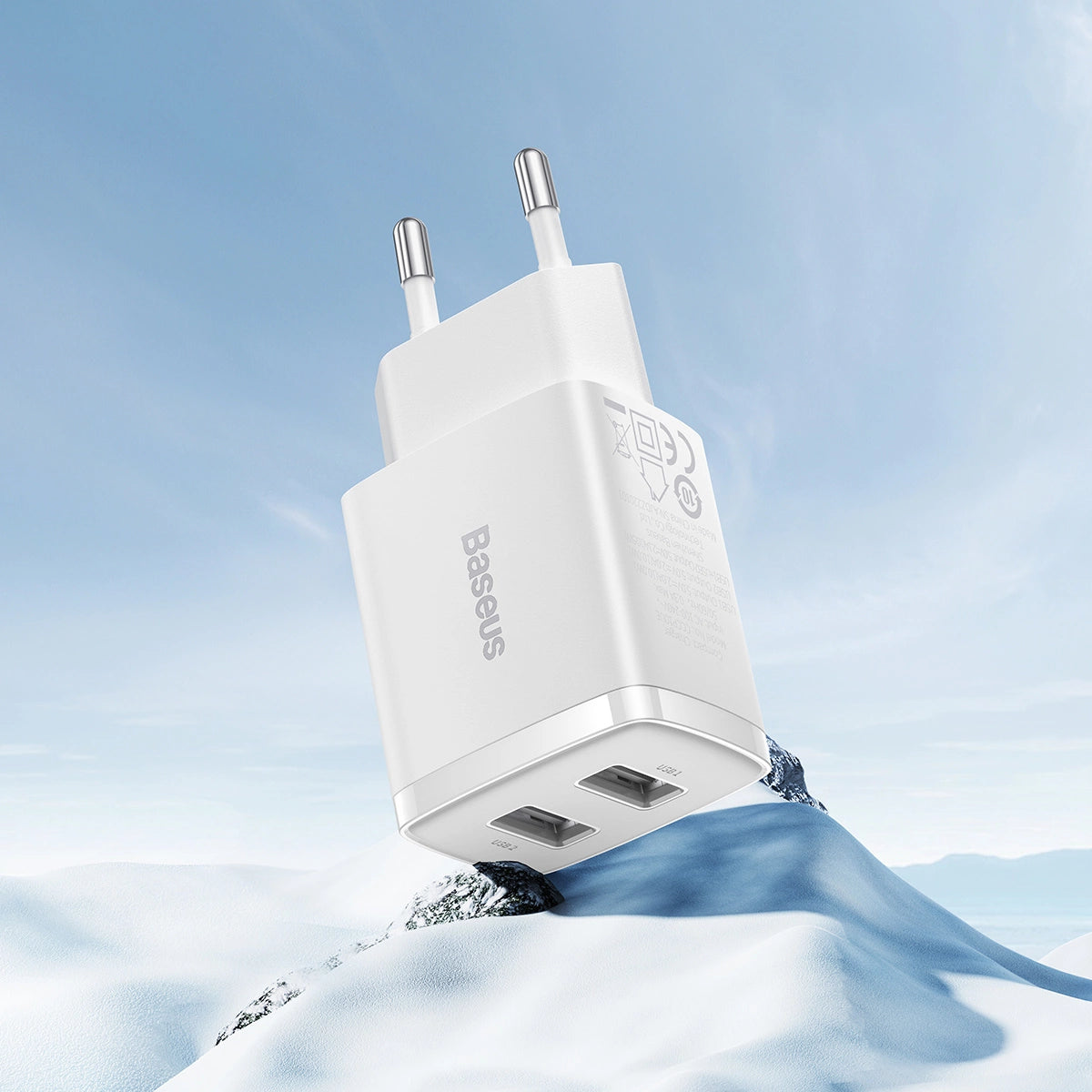 Baseus Compact ładowarka sieciowa 2x USB 10.5W biały (CCXJ010202) – zdjęcie 10