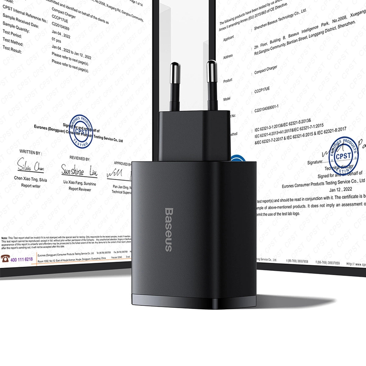 Baseus Compact ładowarka sieciowa 3x USB 17W czarny (CCXJ020101) – zdjęcie 14
