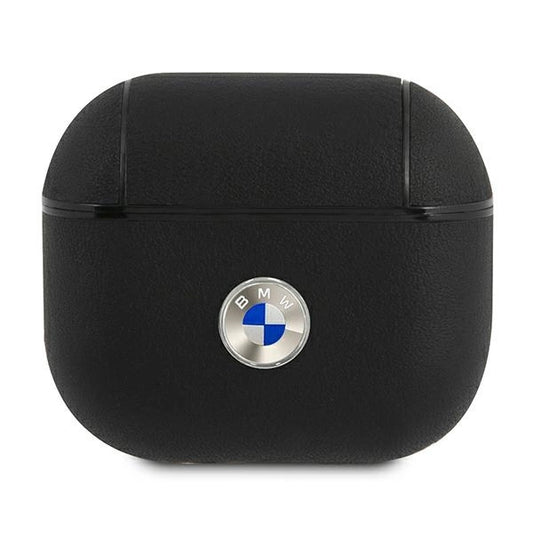 Etui BMW Genuine Leather Silver Logo na AirPods 3 - czarne