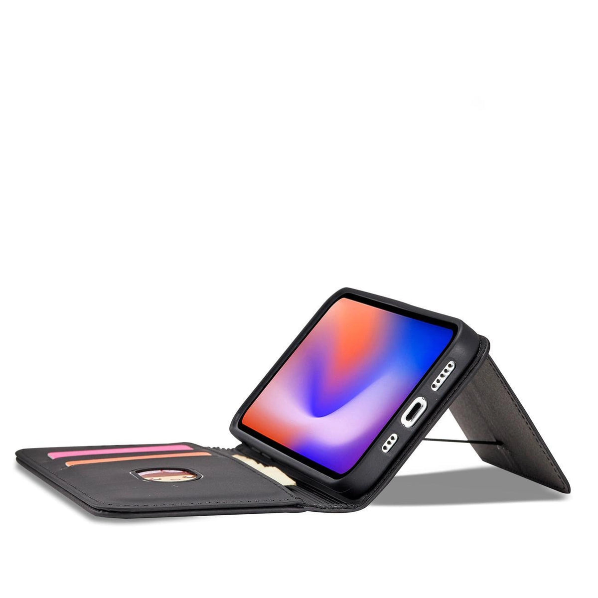 Magnet Card Case etui do iPhone 12 Pro na karty kartę podstawka czarny – zdjęcie 10