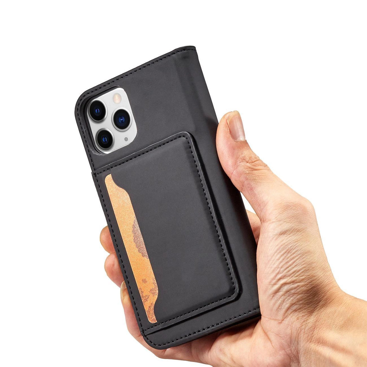 Magnet Card Case etui do iPhone 12 Pro na karty kartę podstawka czarny – zdjęcie 12