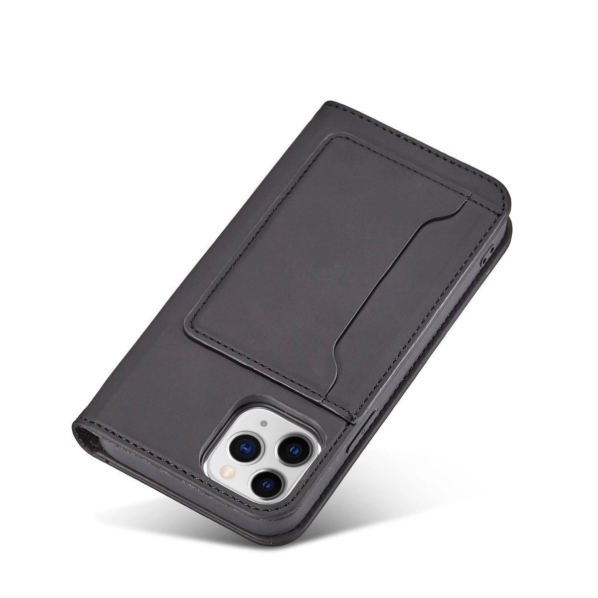 Magnet Card Case etui do iPhone 12 Pro na karty kartę podstawka czarny – zdjęcie 7