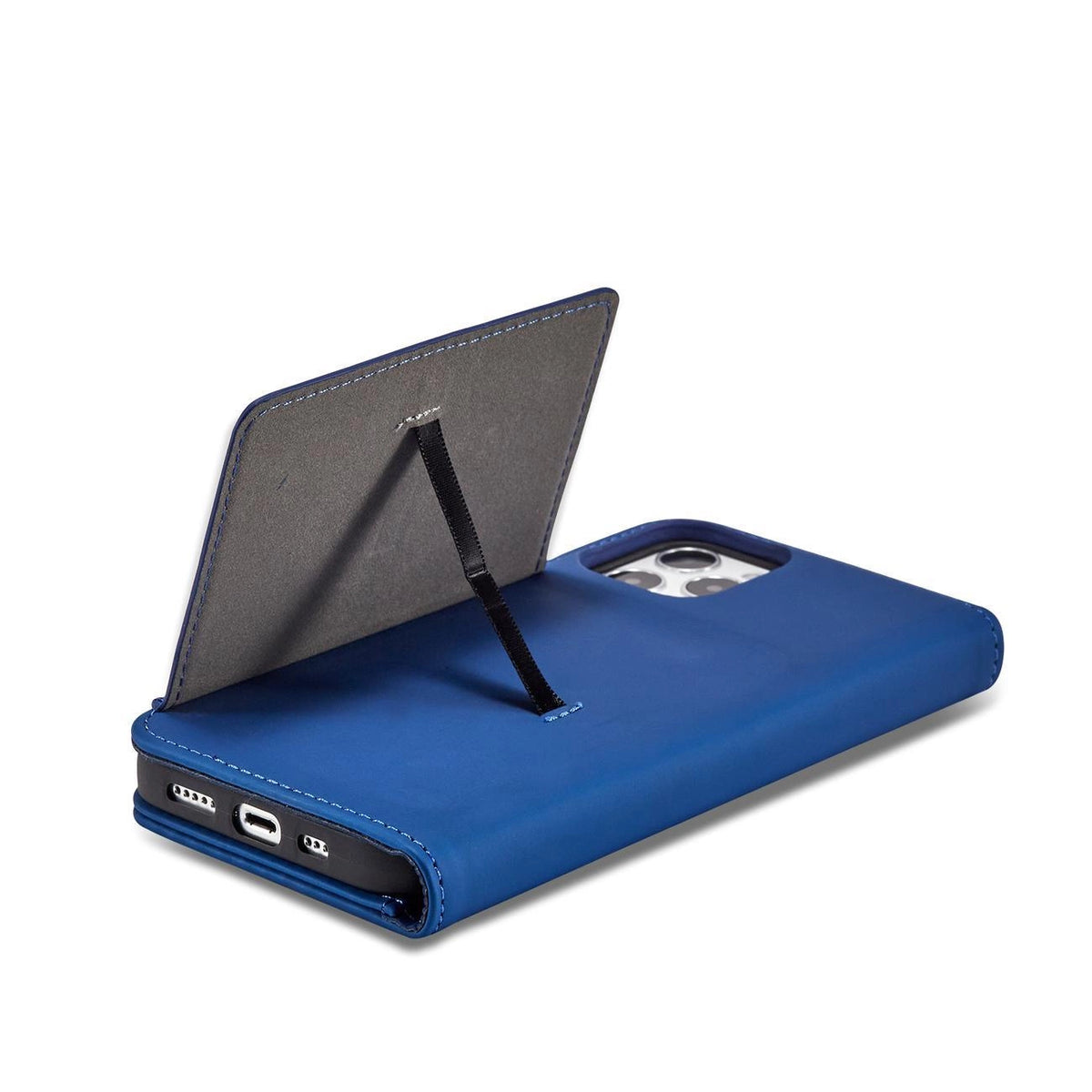 Magnet Card Case etui do iPhone 12 Pro na karty kartę podstawka niebieski – zdjęcie 9