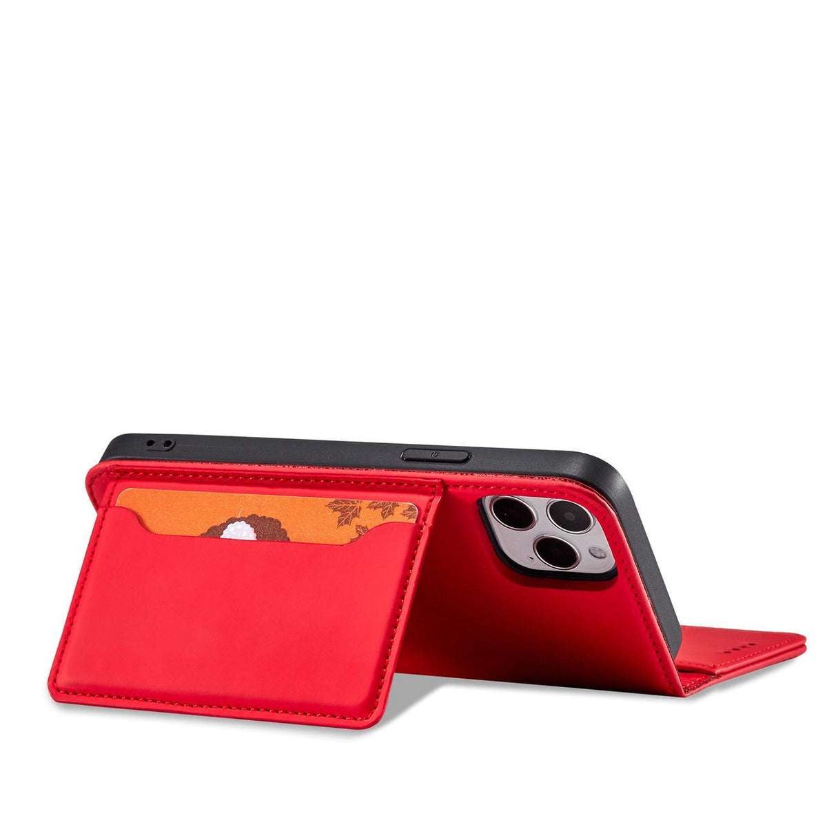 Magnet Card Case etui do iPhone 12 Pro na karty kartę podstawka czerwony