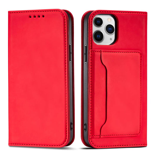 Magnet Card Case etui do iPhone 12 Pro na karty kartę podstawka czerwony