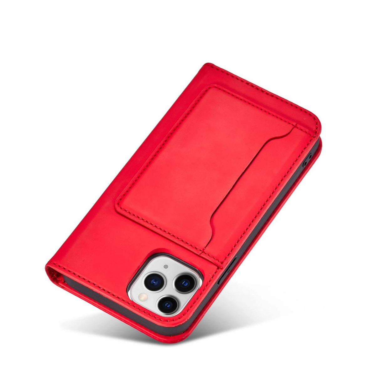Magnet Card Case etui do iPhone 12 Pro na karty kartę podstawka czerwony – zdjęcie 7