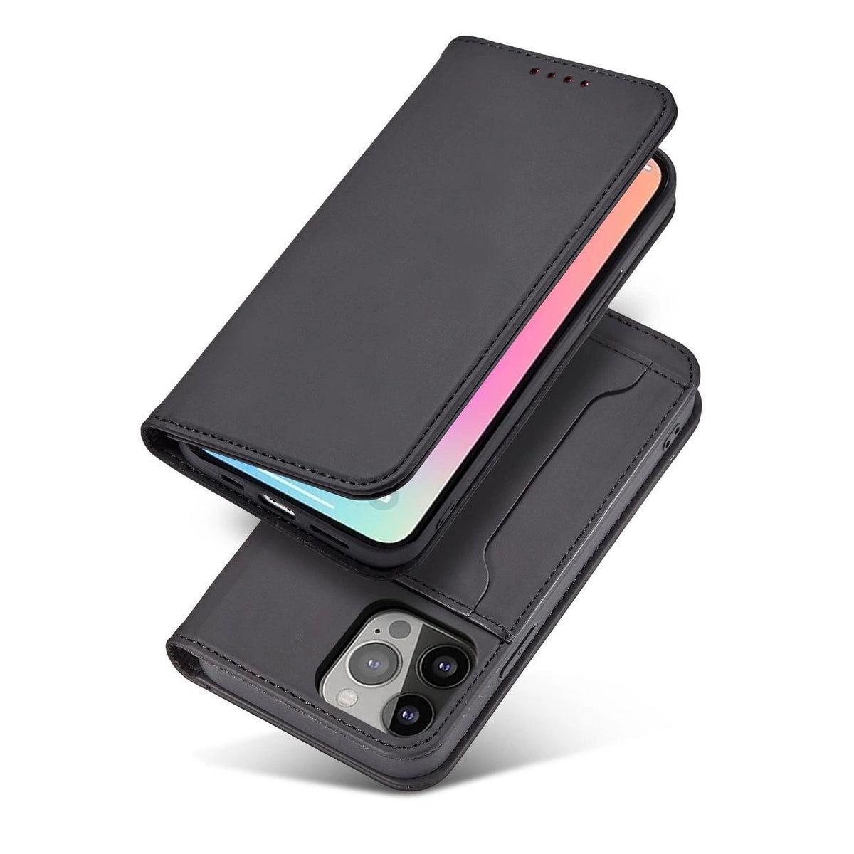 Magnet Card Case etui do iPhone 13 Pro na karty kartę podstawka czarny – zdjęcie 5