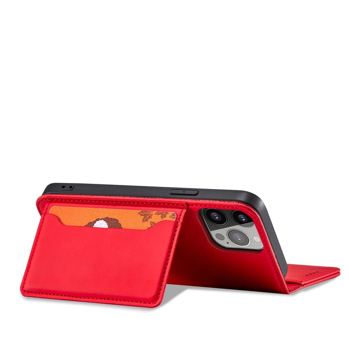 Magnet Card Case etui do iPhone 13 Pro na karty kartę podstawka czerwony