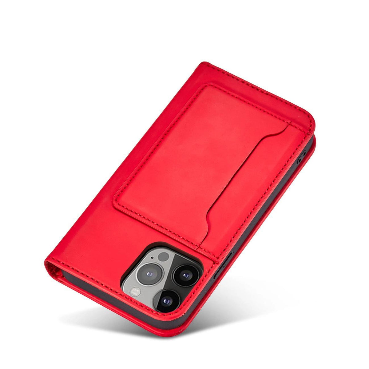 Magnet Card Case etui do iPhone 13 Pro na karty kartę podstawka czerwony