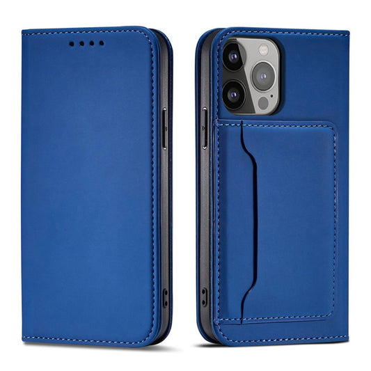 Magnet Card Case etui do iPhone 13 Pro na karty kartę podstawka niebieski