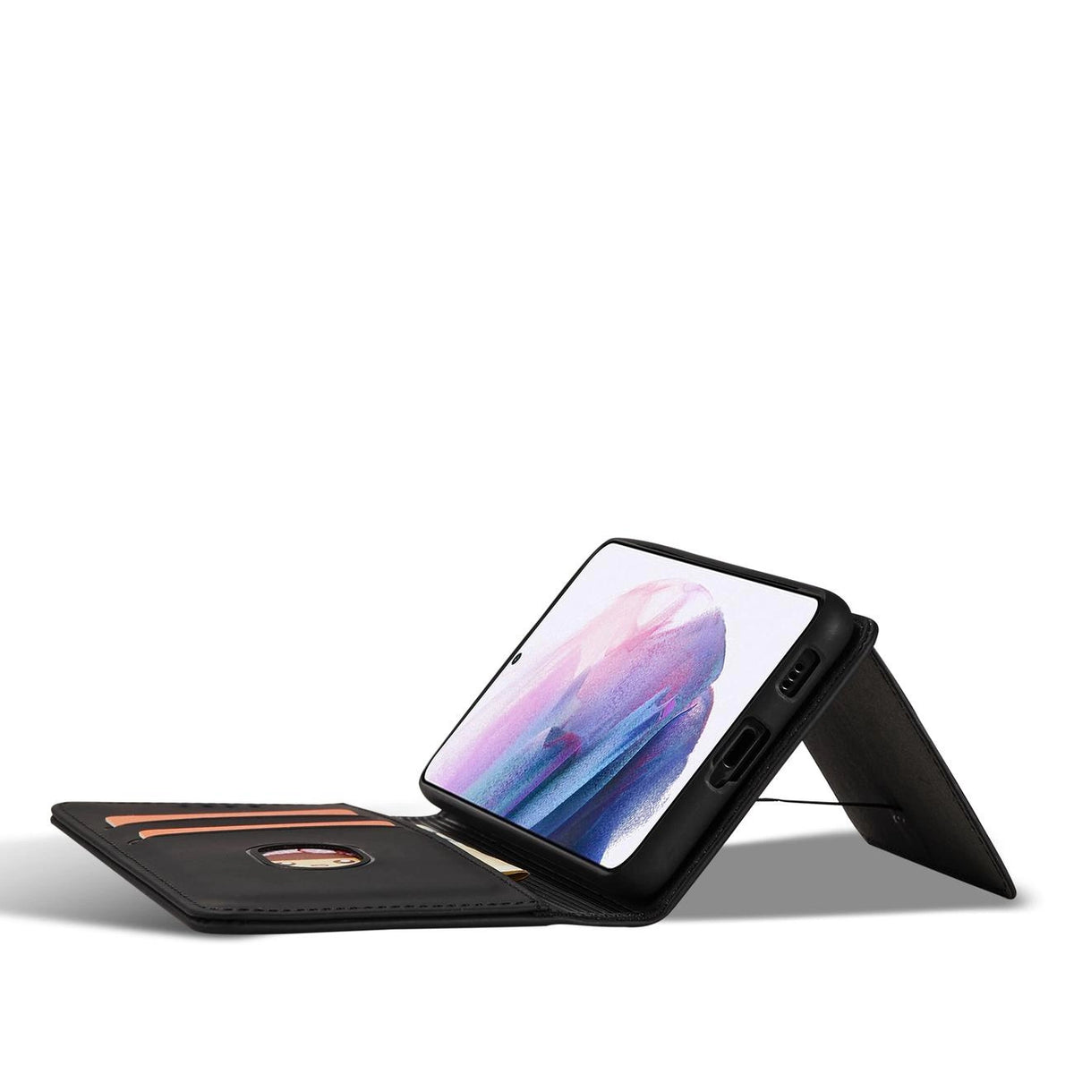 Magnet Card Case etui do Samsung Galaxy na karty kartę podstawka czarny – zdjęcie 13