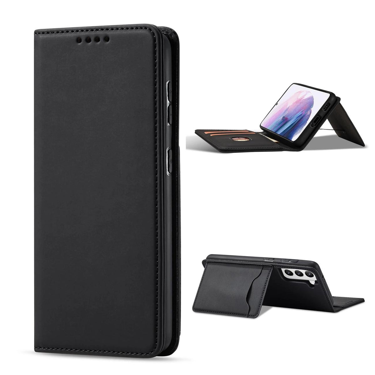 Magnet Card Case etui do Samsung Galaxy na karty kartę podstawka czarny – zdjęcie 2