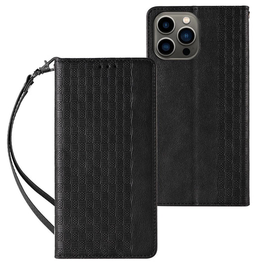 Magnet Strap Case etui do iPhone 12 Pro pokrowiec portfel + mini smycz