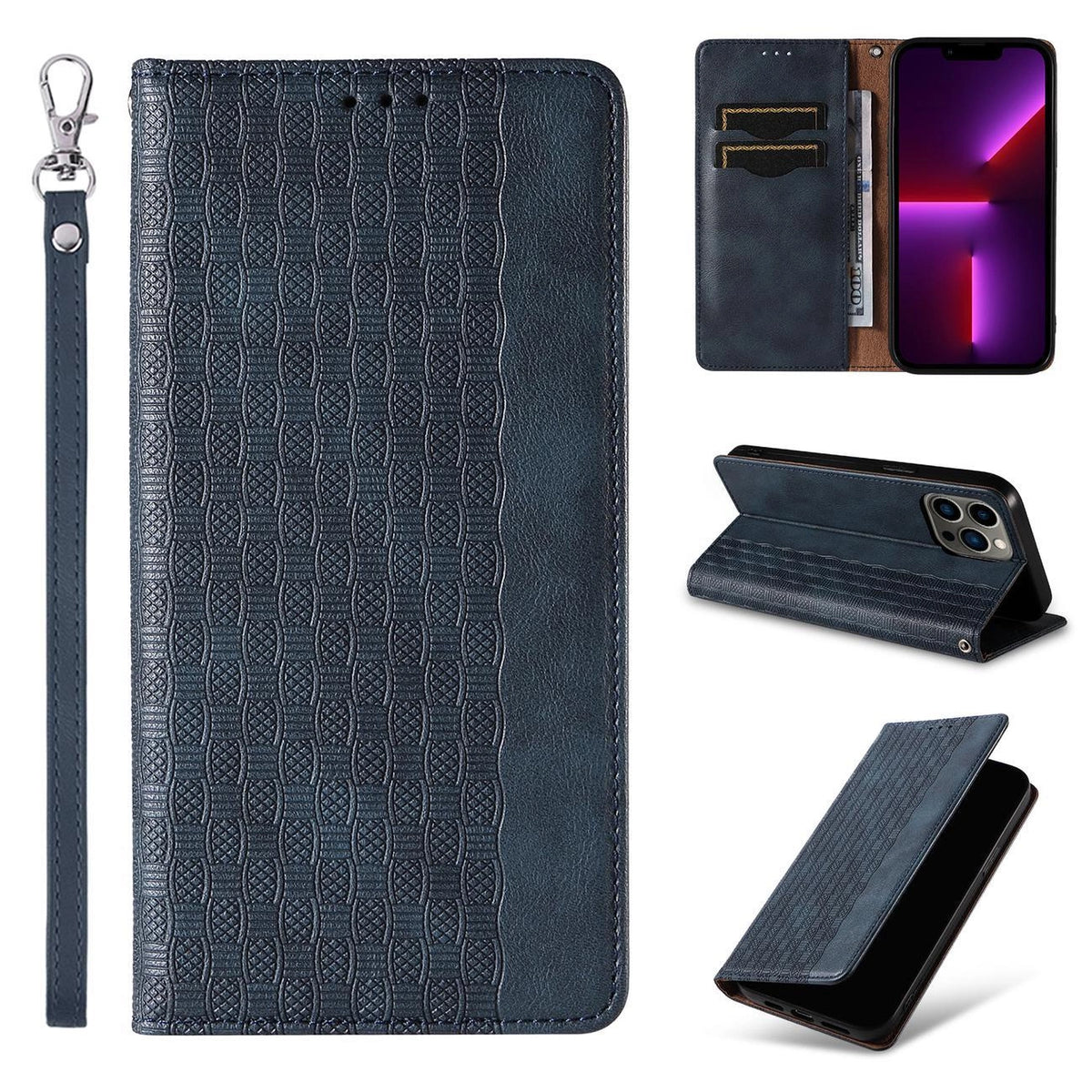 Magnet Strap Case etui do iPhone 12 Pro pokrowiec portfel + mini smycz – zdjęcie 3