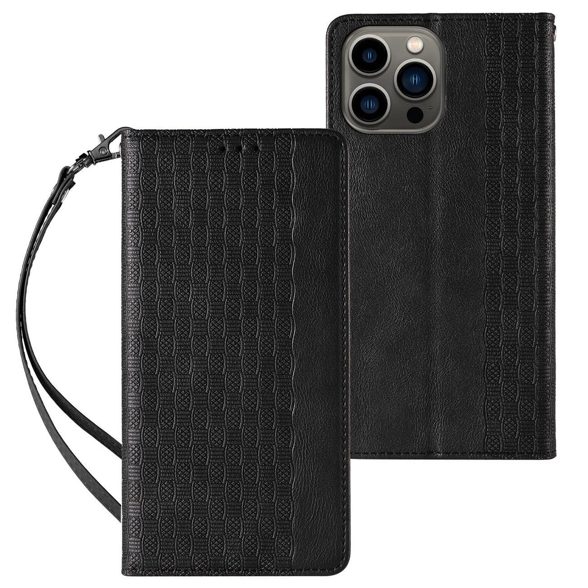 Magnet Strap Case etui do iPhone 12 Pro Max pokrowiec portfel + mini smycz