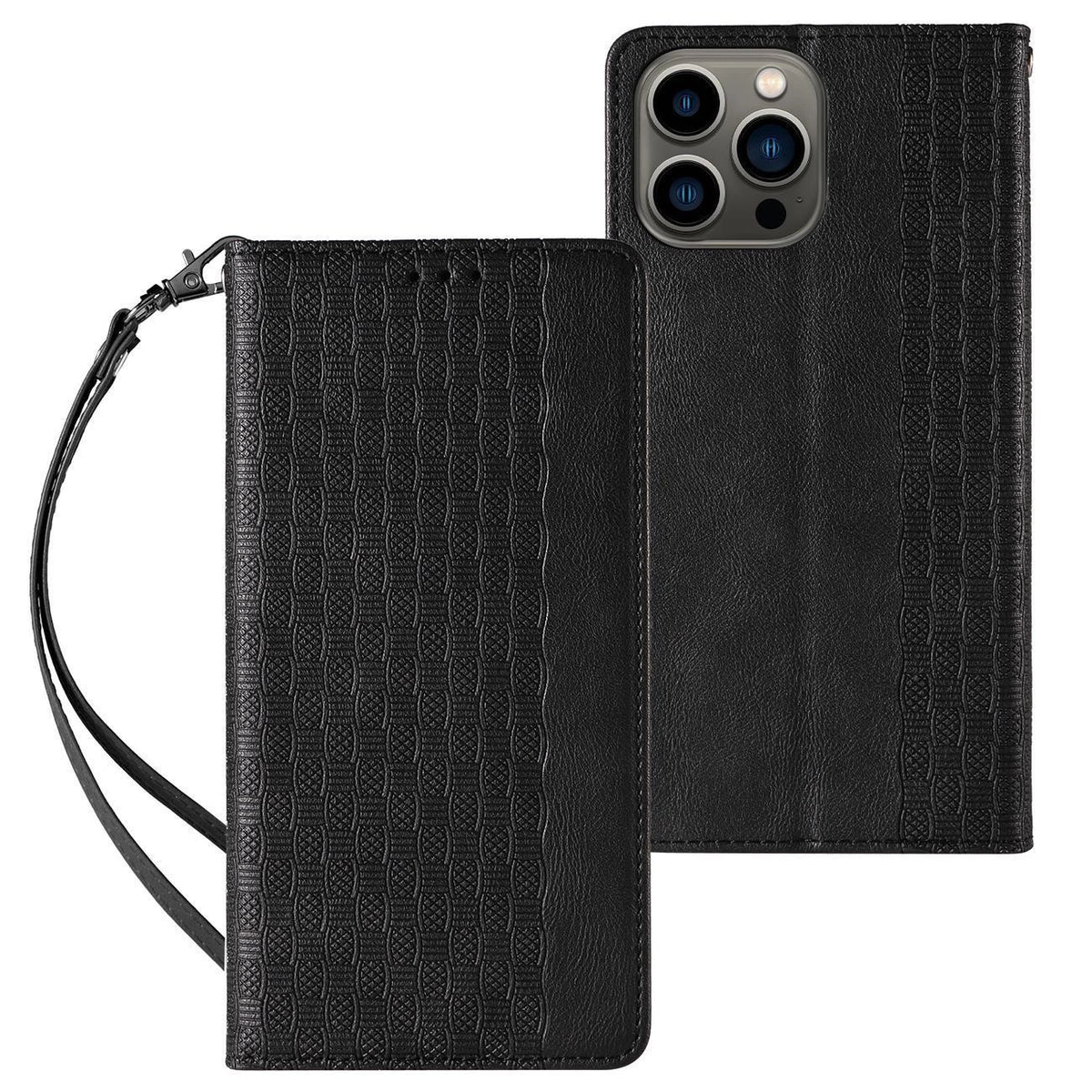 Magnet Strap Case etui do iPhone 13 Pro pokrowiec portfel + mini smycz