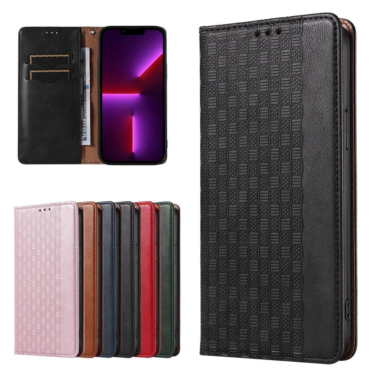 Magnet Strap Case etui do iPhone 13 Pro Max pokrowiec portfel + mini smycz – zdjęcie 2