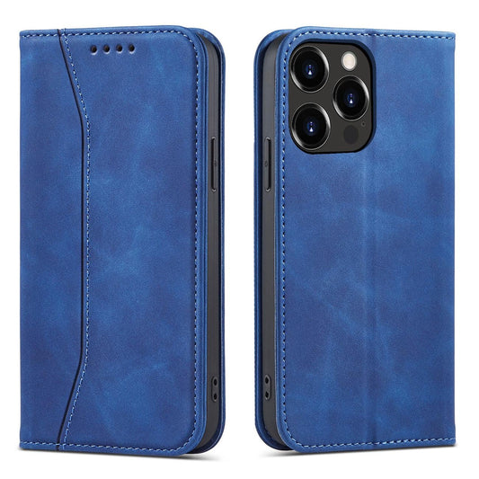 Magnet Fancy Case etui do iPhone 13 Pro na karty kartę podstawka niebieski