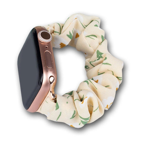 Materiałowa opaska do Apple Watch 42 / 44 / 45 mm pasek na gumce - żółta