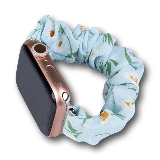 Materiałowa opaska do Apple Watch 42 / 44 / 45 mm na gumce - niebieska