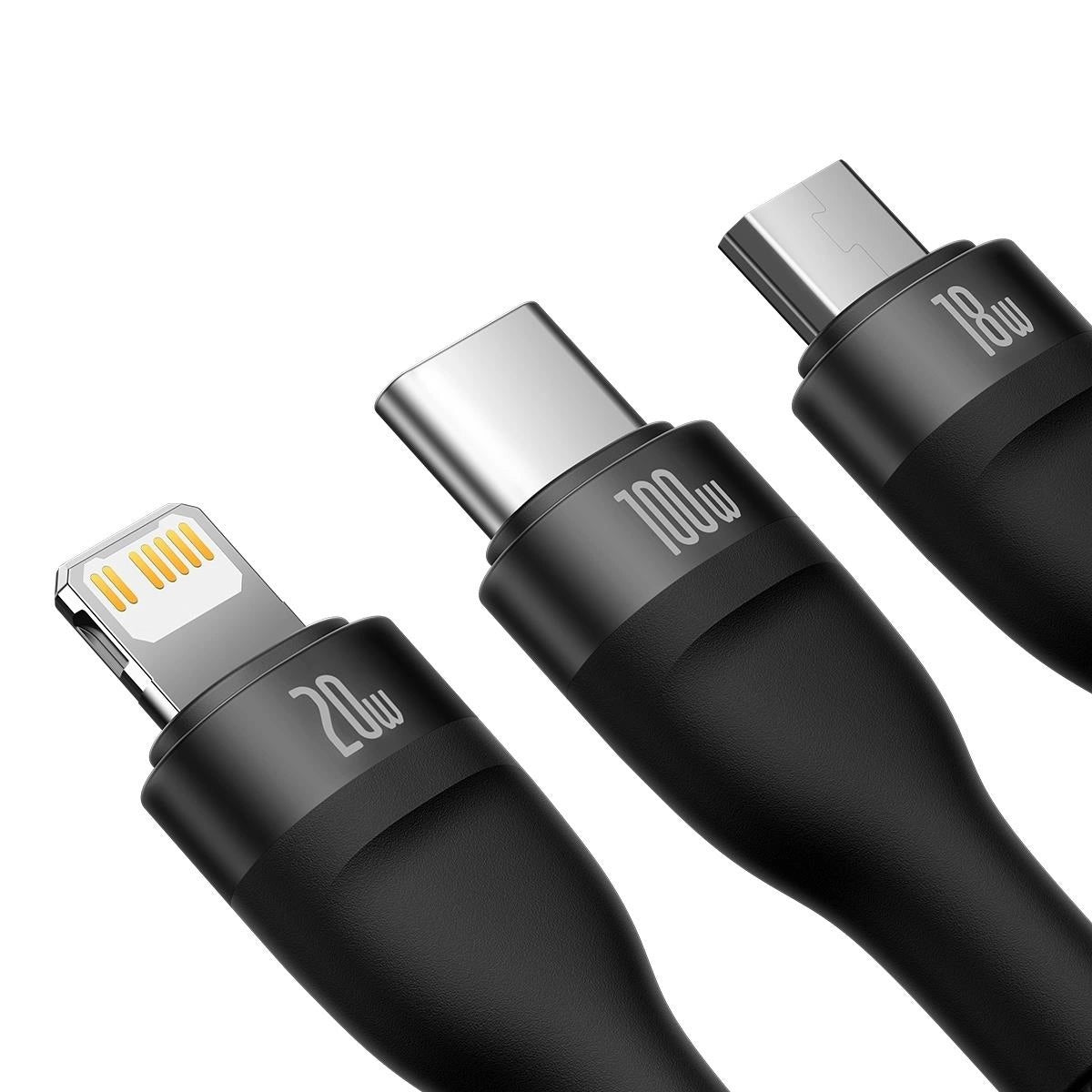Baseus Flash Series II kabel USB Typ C / USB Typ A - USB Typ C / Lightning – zdjęcie 3