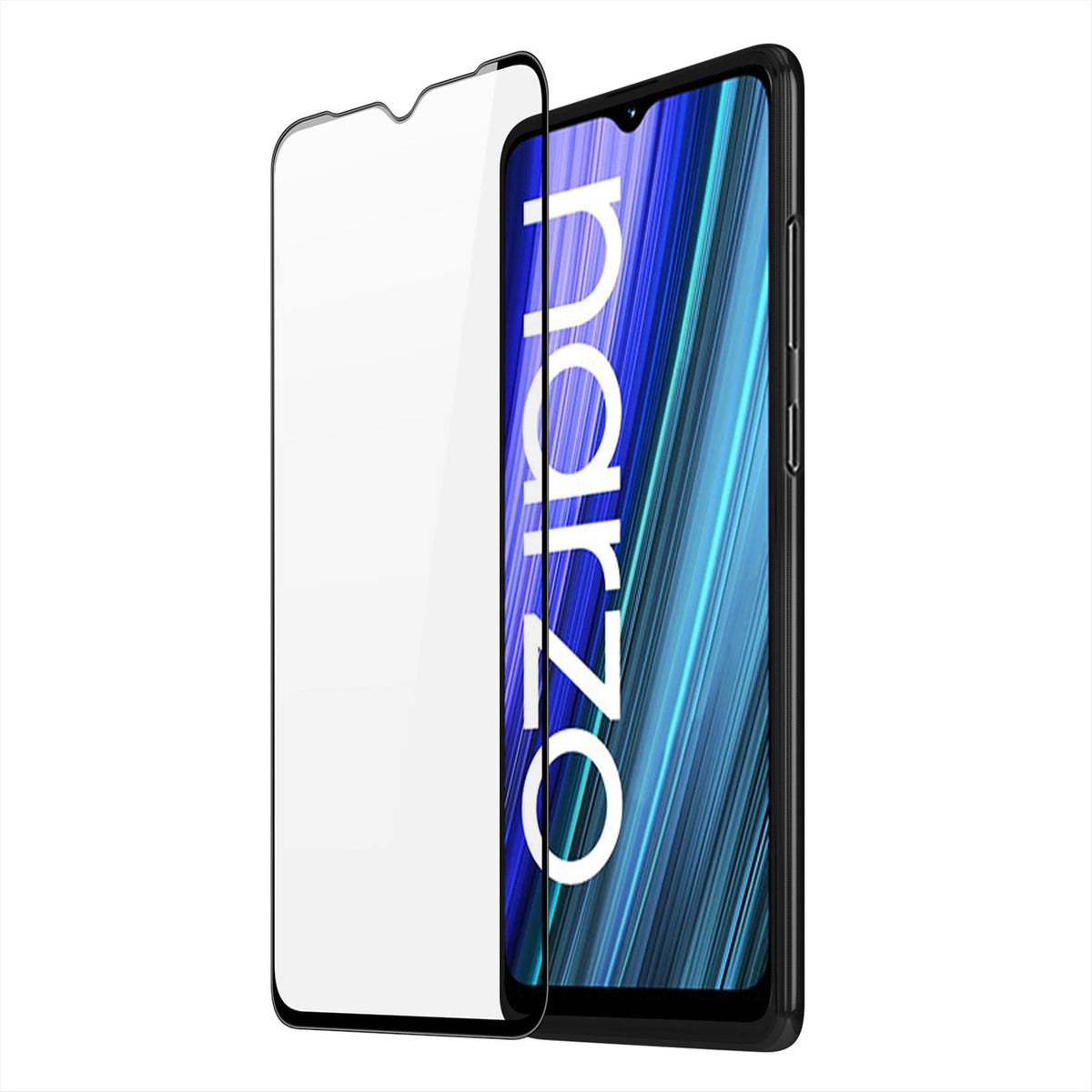 Dux Ducis 9D na cały ekran z ramką Realme Narzo 50A czarny (case friendly)