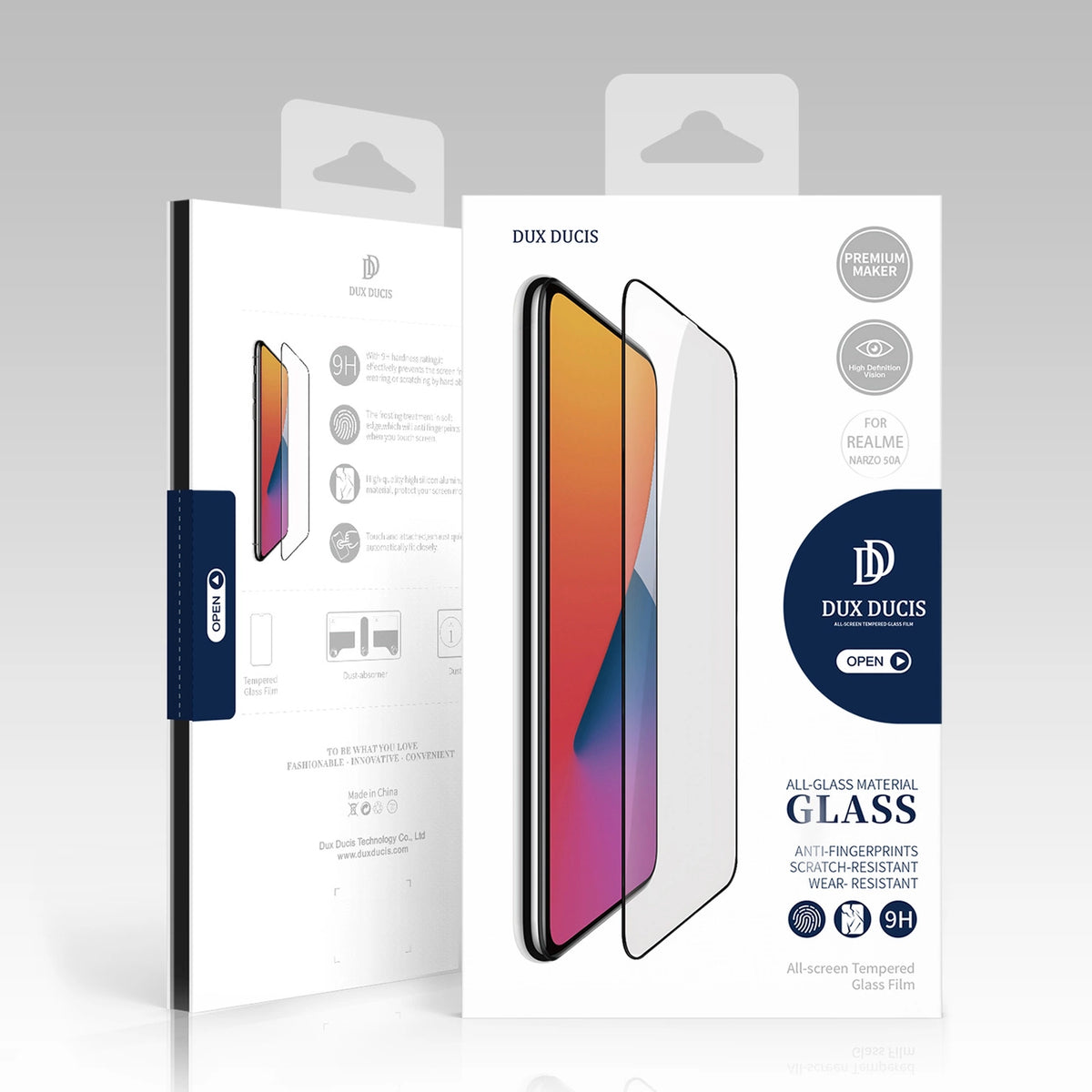 Dux Ducis 9D na cały ekran z ramką Realme Narzo 50A czarny (case friendly) – zdjęcie 5