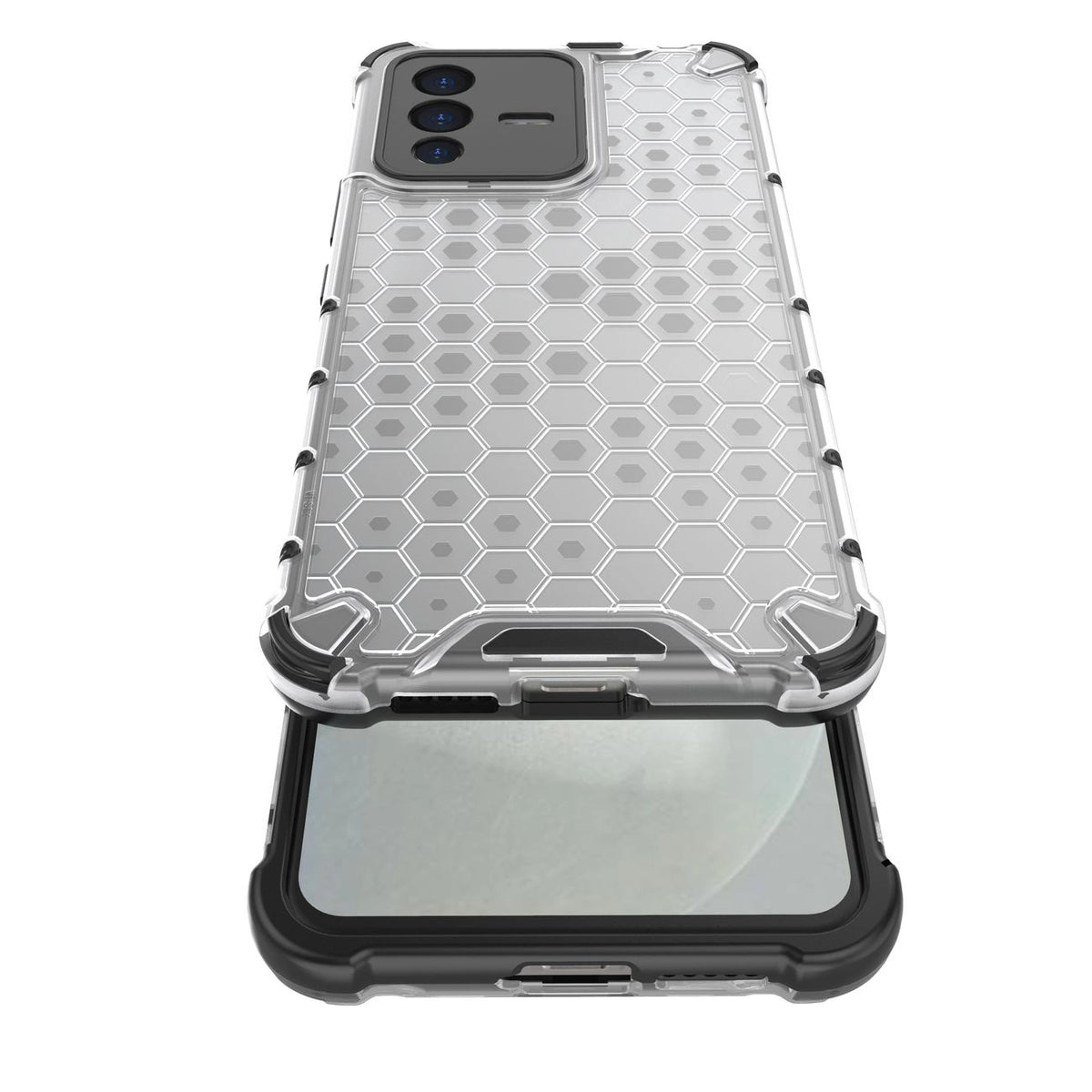 Honeycomb etui pancerny pokrowiec z żelową ramką Vivo V23 5G przezroczysty – zdjęcie 14