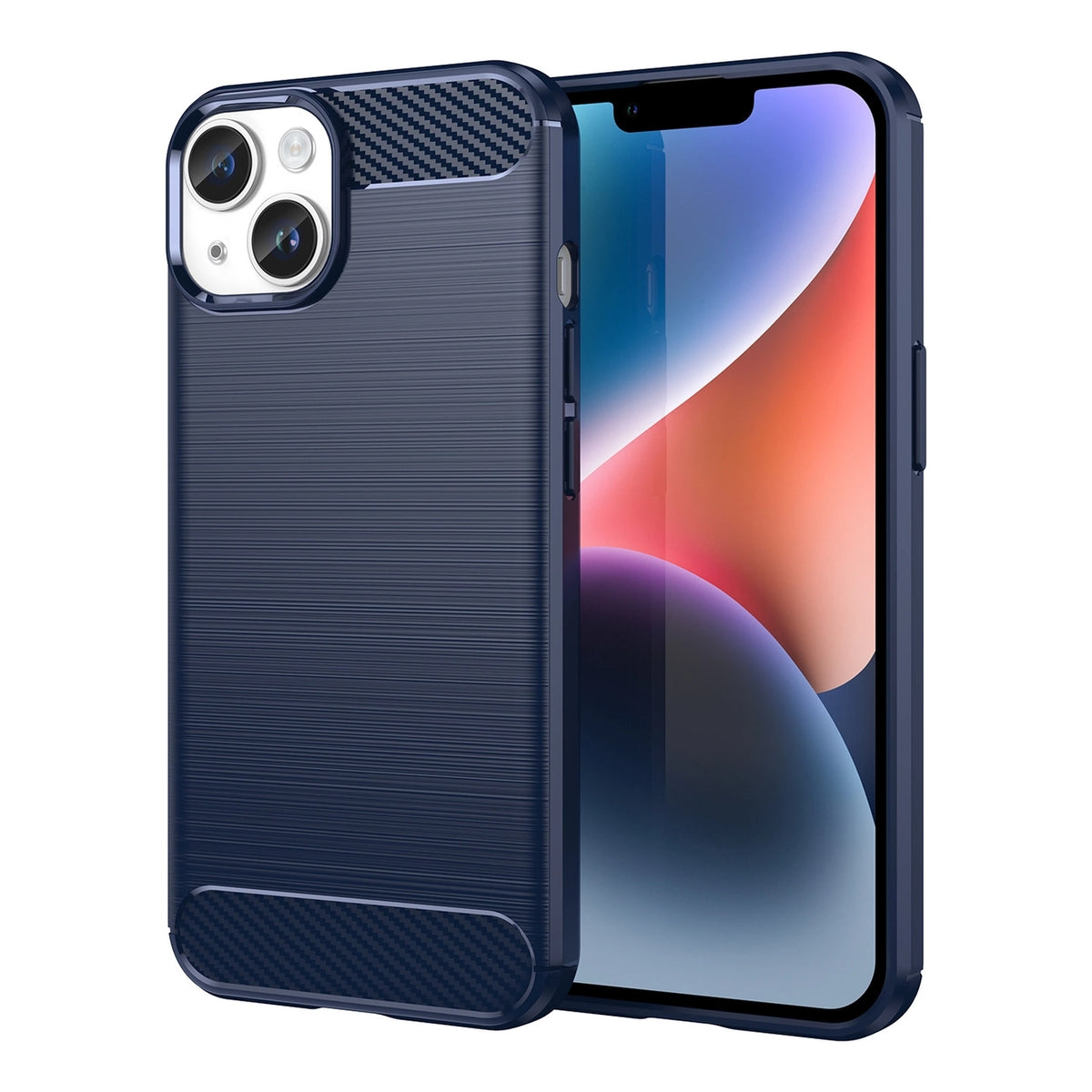 Carbon Case etui iPhone 14 elastyczny żelowy na tył plecki niebieski