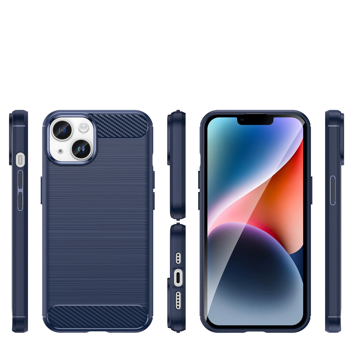 Carbon Case etui iPhone 14 Plus elastyczny żelowy na tył plecki niebieski – zdjęcie 2