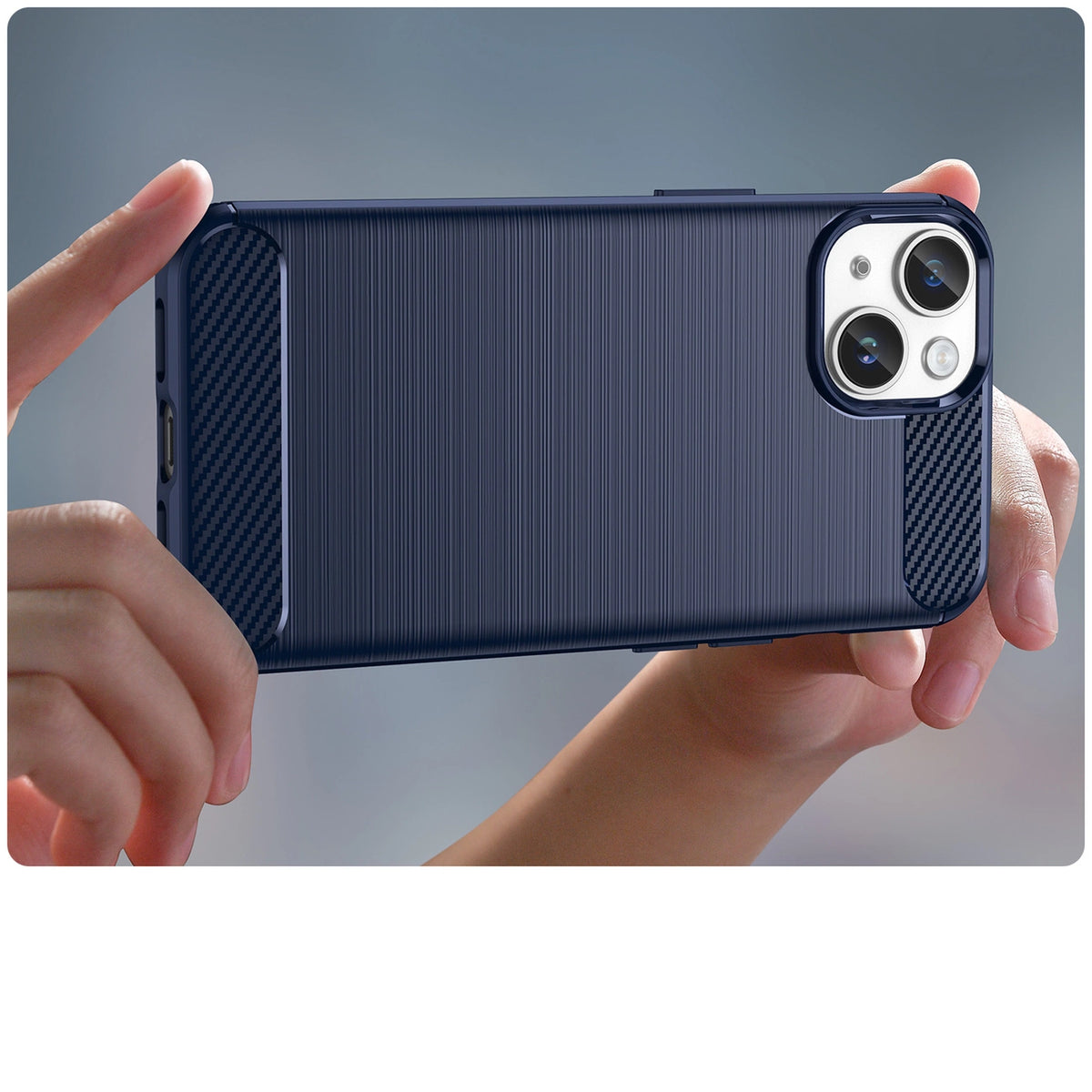 Carbon Case etui iPhone 14 Plus elastyczny żelowy na tył plecki niebieski – zdjęcie 5