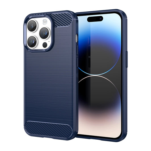 Carbon Case etui iPhone 14 Pro Max elastyczny na tył plecki niebieski