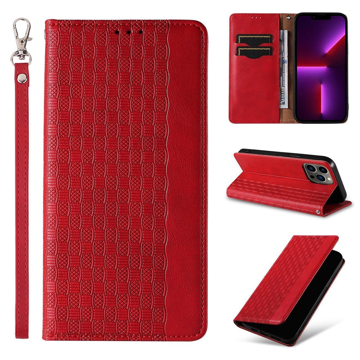 Magnet Strap Case etui iPhone 14 Plus pokrowiec z klapką portfel mini
